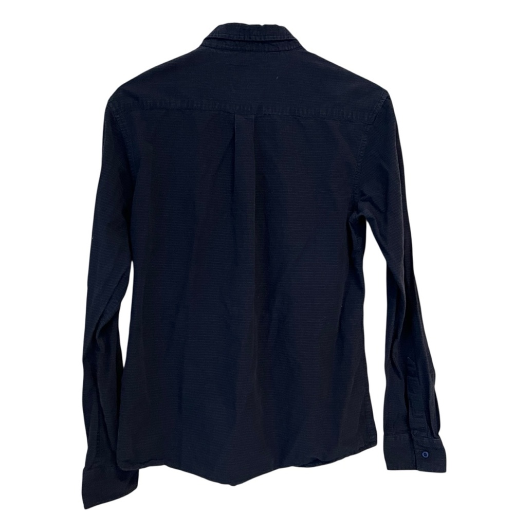LARSSON & CO Men's Navy Button-Up Long Sleeve Shirt MEDIUM Cotton Stripes - Picture 3 of 7